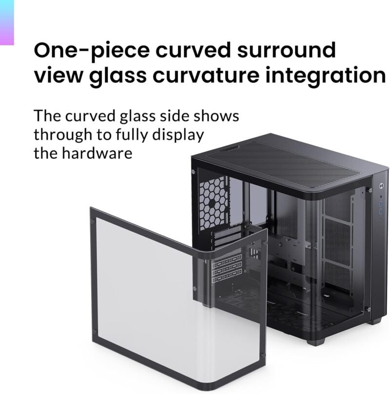JONSBO TK-3 Black  ATX Mid Tower Pc Case With One-Piece Curved Glass