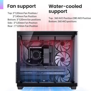 JONSBO TK-3 Black  ATX Mid Tower Pc Case With One-Piece Curved Glass