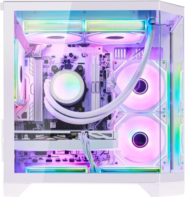 HELLOLAND Ocean of Stars Gaming PC Desktop - AMD Ryzen 7 7700 8-Core 3.8 GHz- RTX 5060 8GB- 32GB DDR5 RAM 6000MHz-1TB PCIe SSD