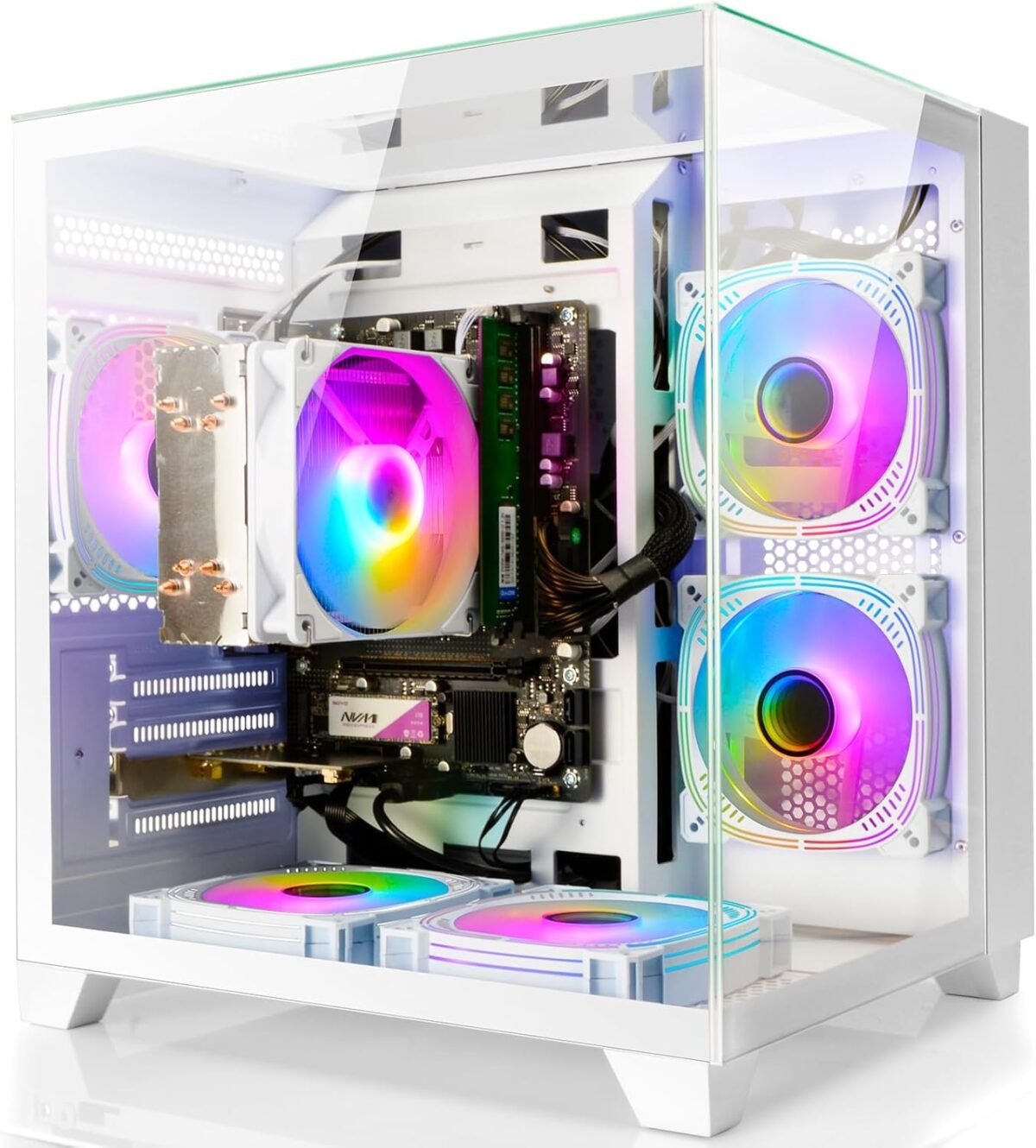 LXZ Desktop PC Computer Ryzen 5-5600GT, 16G DDR4 RAM, 512G NVME SSD, Tower Computer with Wi-Fi - Image 11