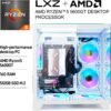 LXZ Desktop PC Computer Ryzen 5-5600GT, 16G DDR4 RAM, 512G NVME SSD, Tower Computer with Wi-Fi