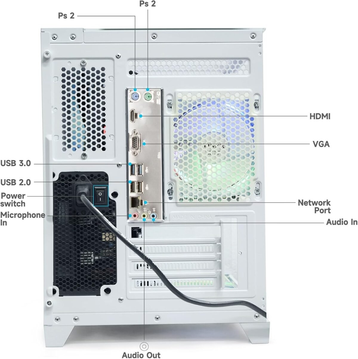 LXZ Desktop PC Computer Ryzen 5-5600GT, 16G DDR4 RAM, 512G NVME SSD, Tower Computer with Wi-Fi - Image 9