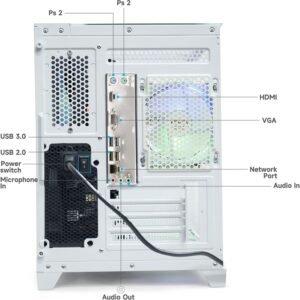 LXZ Desktop PC Computer Ryzen 5-5600GT, 16G DDR4 RAM, 512G NVME SSD, Tower Computer with Wi-Fi