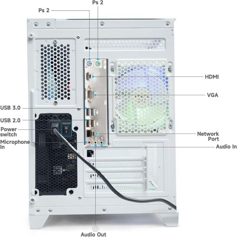 LXZ Desktop PC Computer Ryzen 5-5600GT, 16G DDR4 RAM, 512G NVME SSD, Tower Computer with Wi-Fi