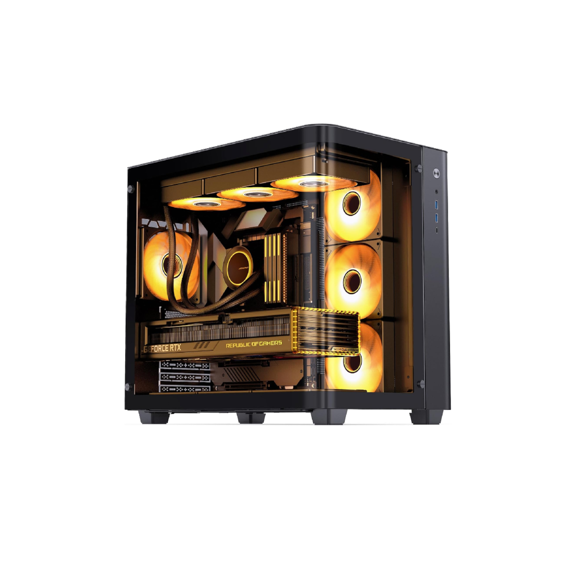 JONSBO TK-3 Black  ATX Mid Tower Pc Case With One-Piece Curved Glass - Image 2