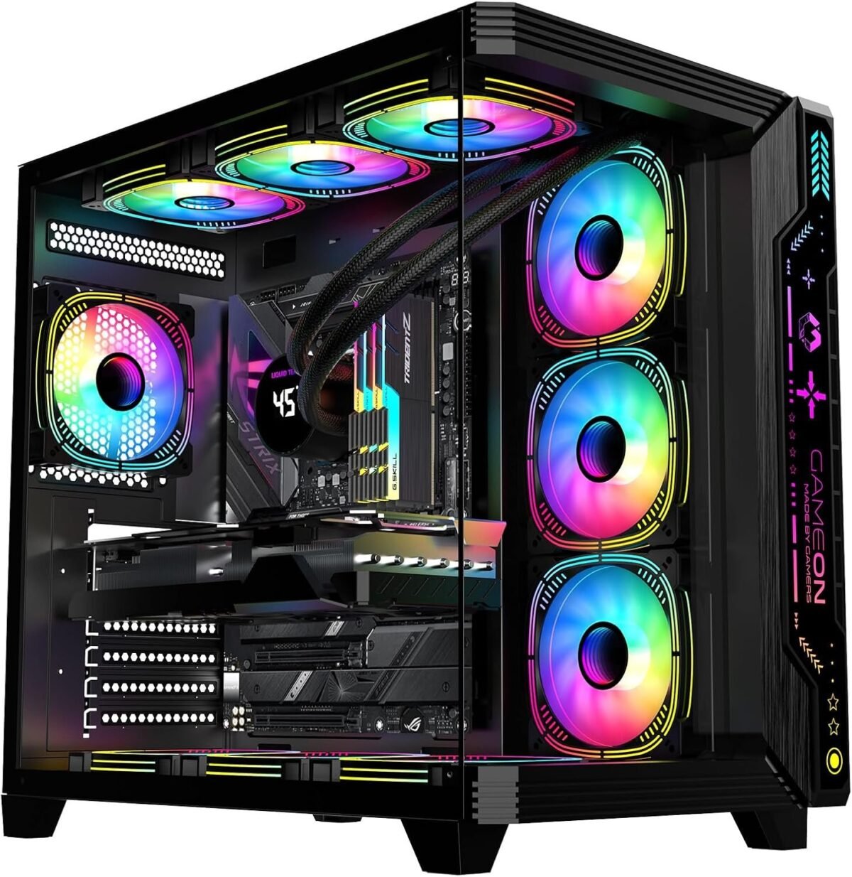 Game ON Gaming PC Case – ATX/M-ATX/ITX ARGB Pre-Installed Fans - Image 5