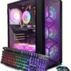 STGAubron Gaming PC Computer Desktop, Intel Core i7 8th Gen up to 4.1GHz, GeForce RTX 3050 6G, 16G DDR4, 1T SSD, WiFi 6