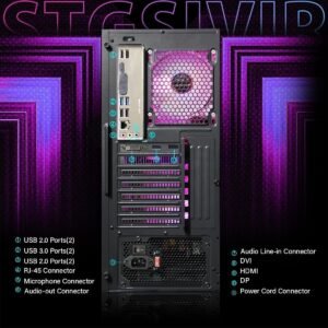 STGAubron Gaming PC Computer Desktop, Intel Core i7 8th Gen up to 4.1GHz, GeForce RTX 3050 6G, 16G DDR4, 1T SSD, WiFi 6