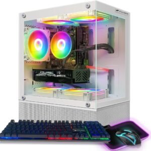 STGAubron Gaming PC Desktop, Radeon RX 580 16G GDDR5, Intel 10th Gen G5905 3.5G, 16G DDR4, 1T SSD, WiFi, BT 5.0