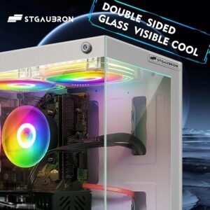 STGAubron Gaming PC Desktop, Radeon RX 580 16G GDDR5, Intel 10th Gen G5905 3.5G, 16G DDR4, 1T SSD, WiFi, BT 5.0