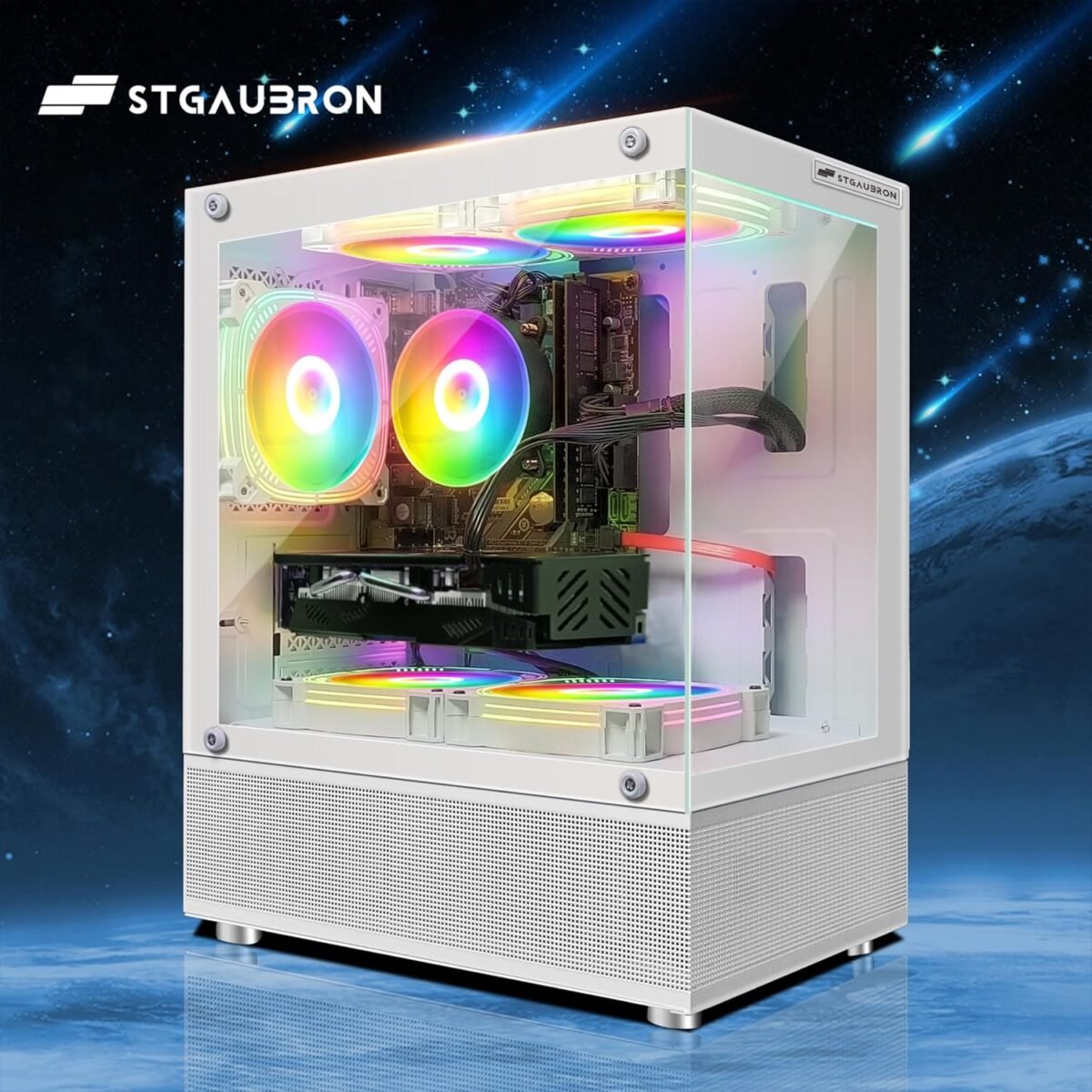 STGAubron Gaming PC Desktop, Radeon RX 580 16G GDDR5, Intel 10th Gen G5905 3.5G, 16G DDR4, 1T SSD, WiFi, BT 5.0 - Image 5