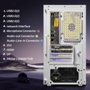 STGAubron Gaming PC Desktop, Radeon RX 580 16G GDDR5, Intel 10th Gen G5905 3.5G, 16G DDR4, 1T SSD, WiFi, BT 5.0