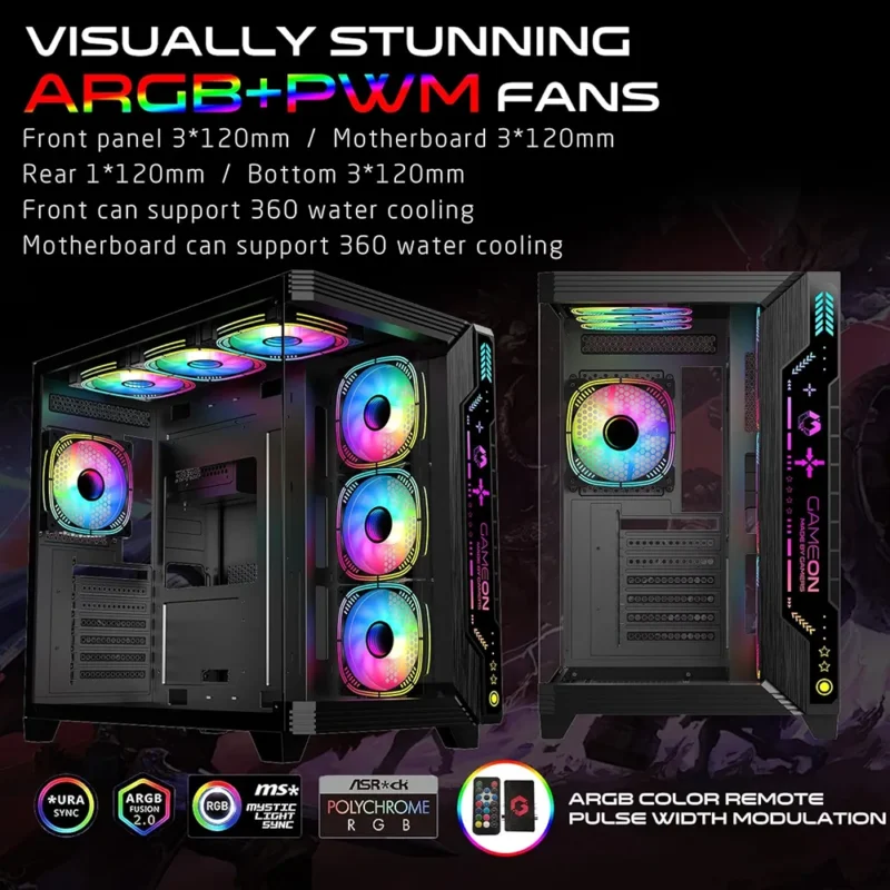 rrtr-1.webp Game ON Gaming PC Case – ATX/M-ATX/ITX ARGB Pre-Installed Fans