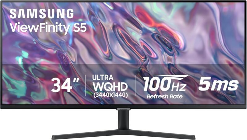 SAMSUNG 34" ViewFinity S50GC Series Ultra-WQHD Monitor, 100Hz HDR10,