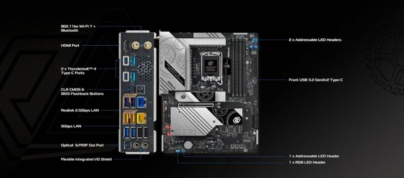 ASRock Z890 Taichi Lite Intel Core Ultra LGA1851 RL-ILM WiFi7 ATX Motherboard DDR5 9200 MHz 256 GB PCIe 5.0