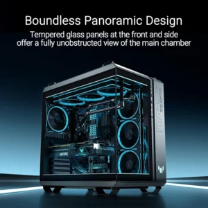 tf Asus TUF Gaming GT502 Horizon With Pre-Installed ARGB Fans Black Modular ATX Dual Chamber Case