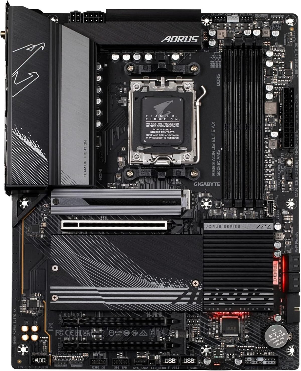 GIGABYTE AORUS Elite AX (AM5/LGA 1718/ AMD B650/ATX/ B650  PCIe 5.0/USB 3.2 Gen2X2 Type-C/WiFi 6E/ - Image 3