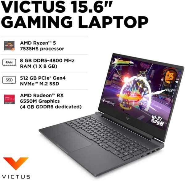 HP Victus 15.6 Inch Full HD Gaming Laptop  AMD Ryzen 5 7535HS, 6-Core Processor  16GB DDR5 RAM, 1TB SSD
