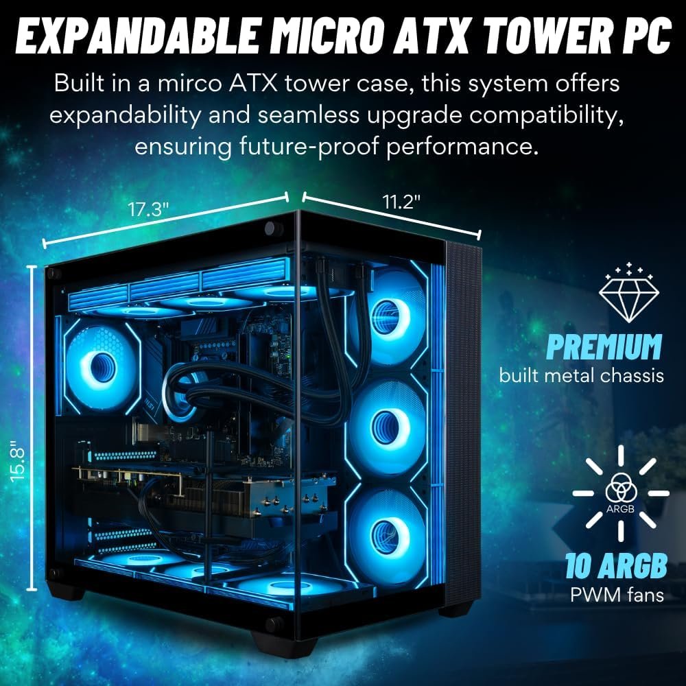 Panorama XL Gaming PC Desktop (NVD GeForce RTX 5080, Intel 24-Core i9-14900KF Processor, 96GB DDR5 RAM, 4TB Gen4 NVMe SSD, WiFi 6E 8 Panorama XL Gaming PC Desktop (NVD GeForce RTX 5080, Intel 24-Core i9-14900KF Processor, 96GB DDR5 RAM, 4TB Gen4 NVMe SSD, WiFi 6E - Image 8