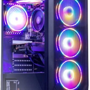 MXZ Gaming PC Computer R5 3500X, RX580, 8G DDR4, NVME 500G, B450,6RGB Fans,Windows 11 Pro Ready