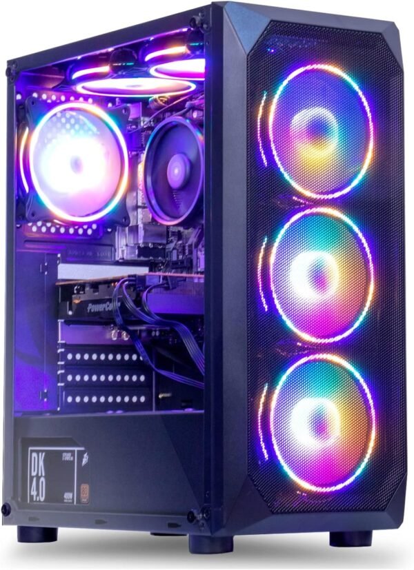 MXZ Gaming PC Computer R5 3500X, RX580, 8G DDR4, NVME 500G, B450,6RGB Fans,Windows 11 Pro Ready