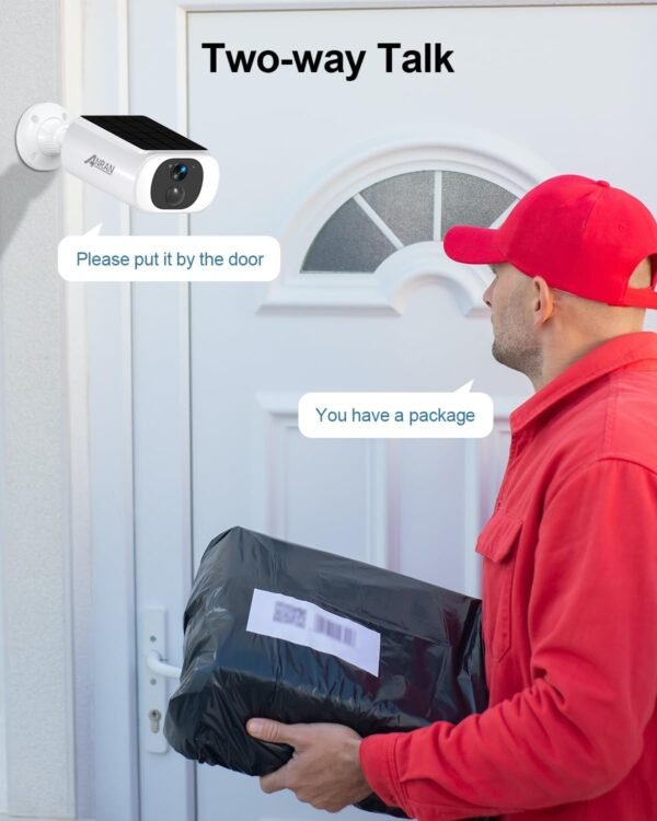 ANRAN 2K Solar Security Camera Wireless Outdoor with Built-in Solar Panel