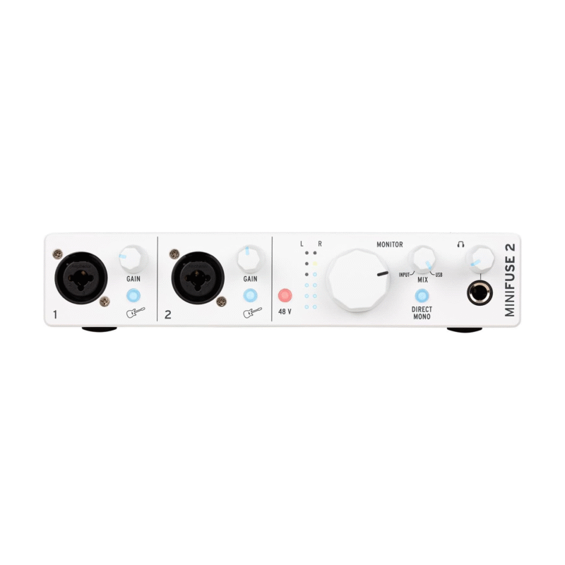 Arturia - MiniFuse 2 1 Arturia MiniFuse 2 USB Audio & MIDI Interface for Recording Production Podcasting Guitar White