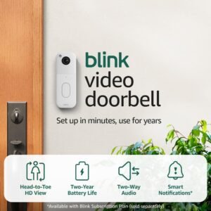 Blink Video Doorbell 2 in One Mini with two-year battery life newest model White