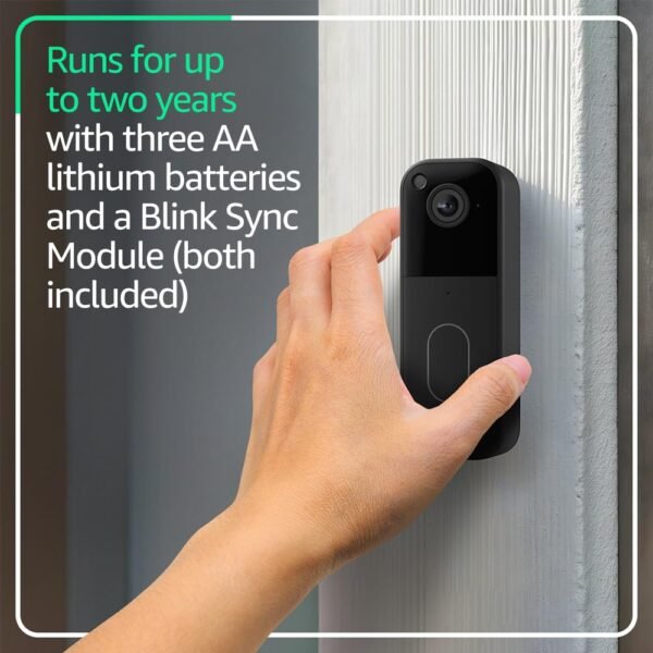 Blink Video Doorbell with two-year battery life newest model Black