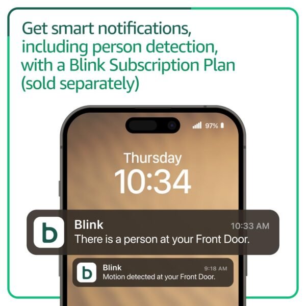 Blink Video Doorbell with two-year battery life newest model Black