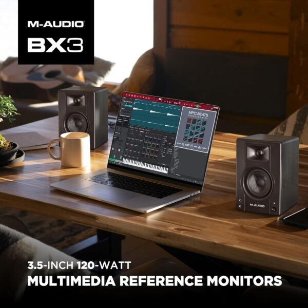 M-AUDIO BX3 Pair 3.5" 120W Studio Monitors HD PC Speakers for Recording