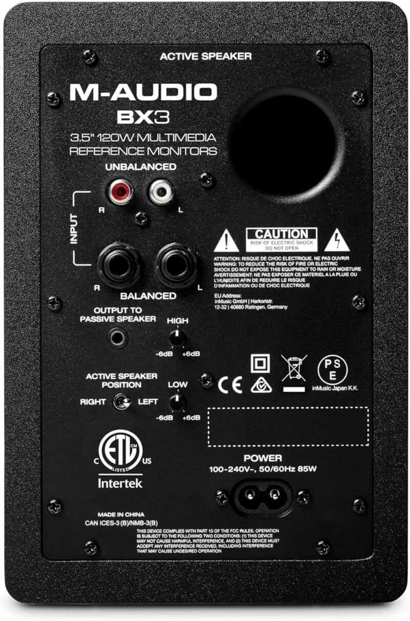 M-AUDIO BX3 Pair 3.5" 120W Studio Monitors HD PC Speakers for Recording