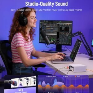 Synido Solo Music Recording USB Interface for Audio, Podcast