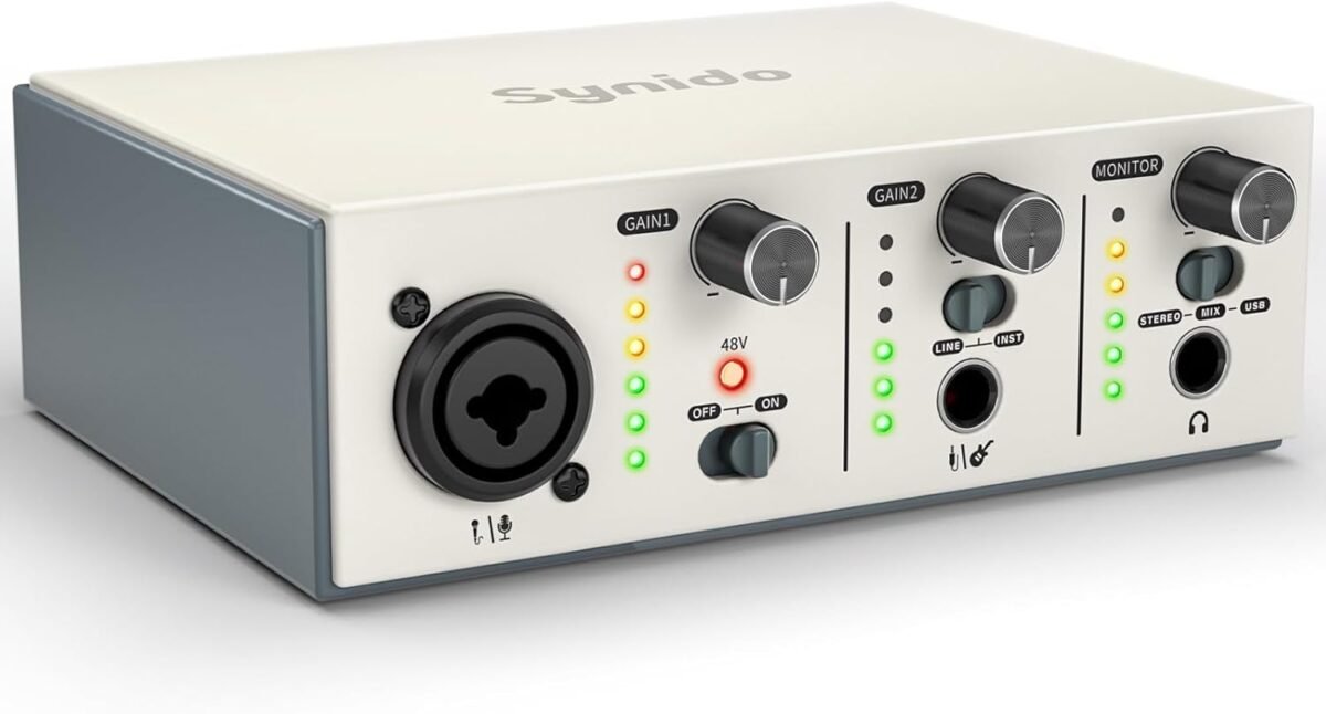 Synido Solo Music Recording USB Interface for Audio, Podcast - Image 10
