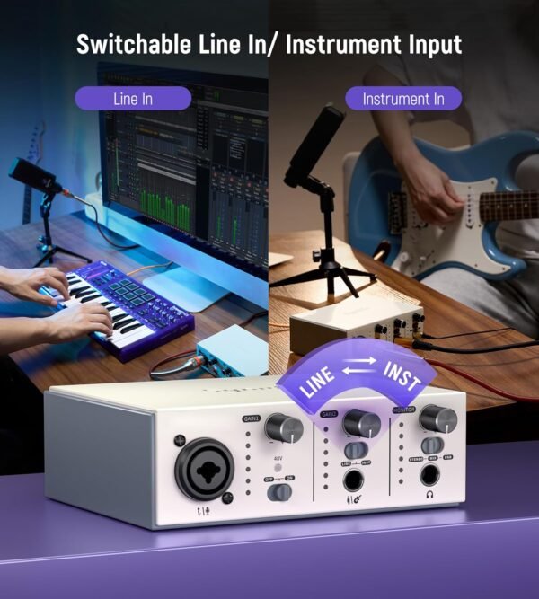 Synido Solo Music Recording USB Interface for Audio, Podcast
