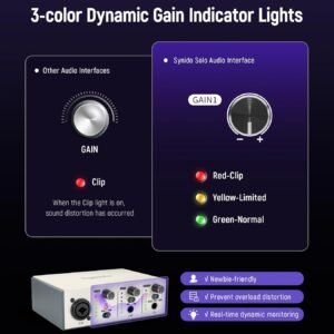 Synido Solo Music Recording USB Interface for Audio, Podcast