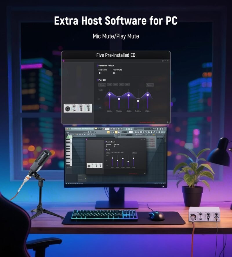 Synido Solo Music Recording USB Interface for Audio, Podcast