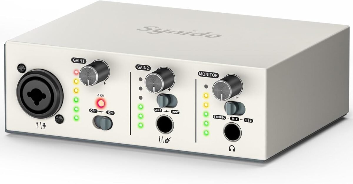 Synido Solo Music Recording USB Interface for Audio, Podcast - Image 3