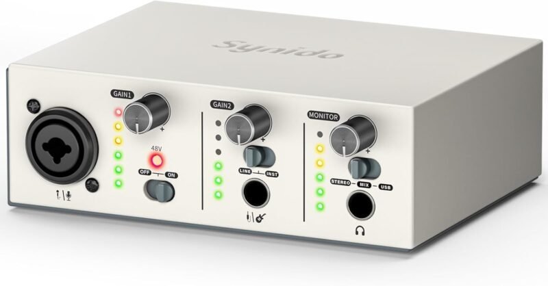 Synido Solo Music Recording USB Interface for Audio, Podcast
