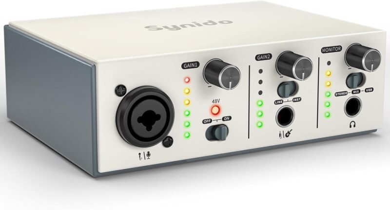 Synido Solo Music Recording USB Interface for Audio, Podcast