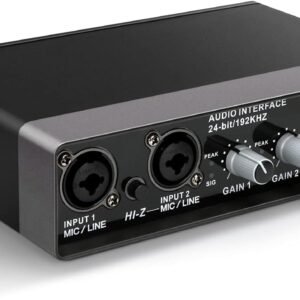 YOUSHARES USB Audio Interface for Recording Music, AudioBox Mic Preamps 48v 2 Channel for Streaming