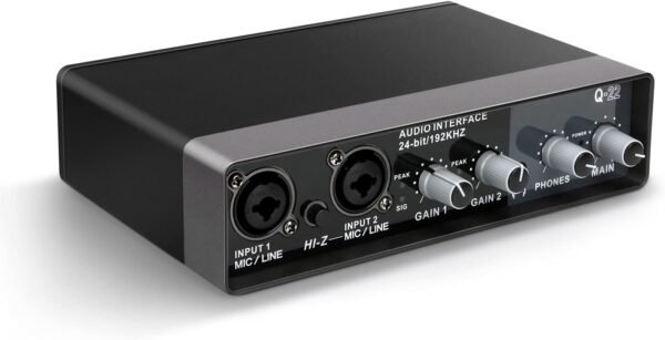 YOUSHARES USB Audio Interface for Recording Music, AudioBox Mic Preamps 48v 2 Channel for Streaming