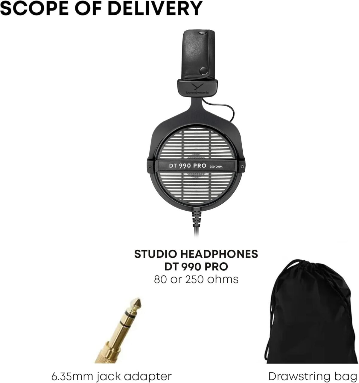 beyerdynamic DT 990 Pro 250 ohm Over-Ear Studio Headphones for Mixing, Mastering, and Editing - Image 6