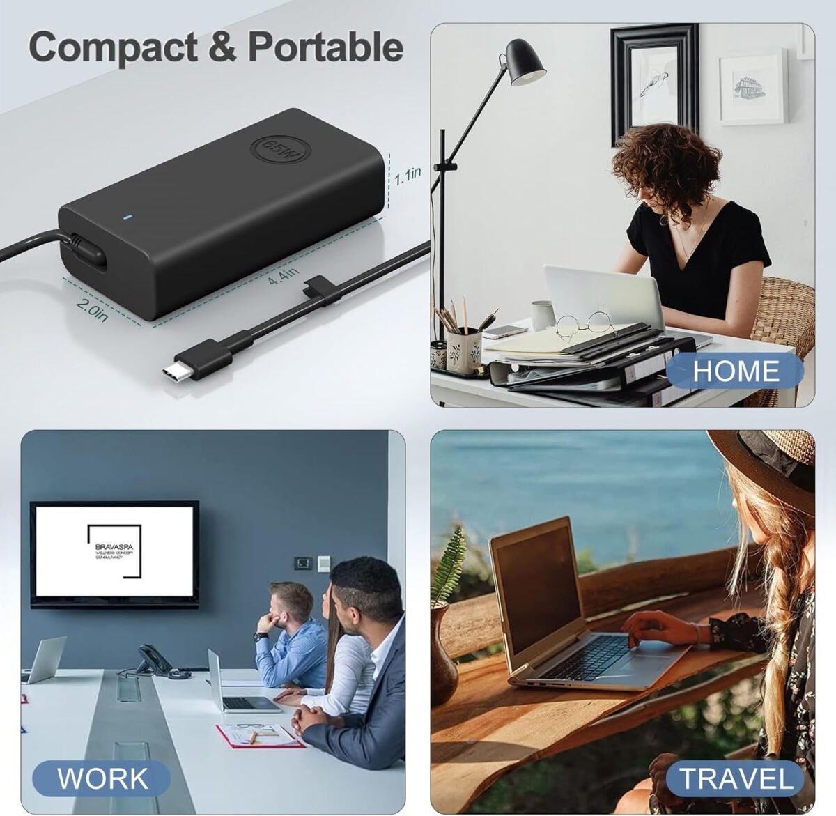 Boyunenge 65W Laptop Fast USB Type C Charger Compatible with Dell 2-in-1 XPS 13 15, Inspiron 16 & Dell Latitude 5320, 5520, 5530,  7200 7320 7330 - Image 6