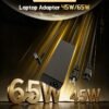 FUNNYERA 65W Power Cord Charger Compatible with HP Laptop 45W