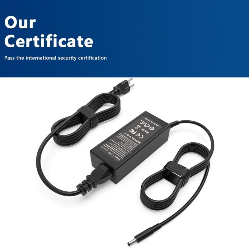 GVKRLXZ 65W 4.5mm AC Adapter Compatible with Dell Latitude 3520 3540 3440 3420 3550 3430 3320 3340 3330 3450 3535 Business Student Laptop DA65NM19