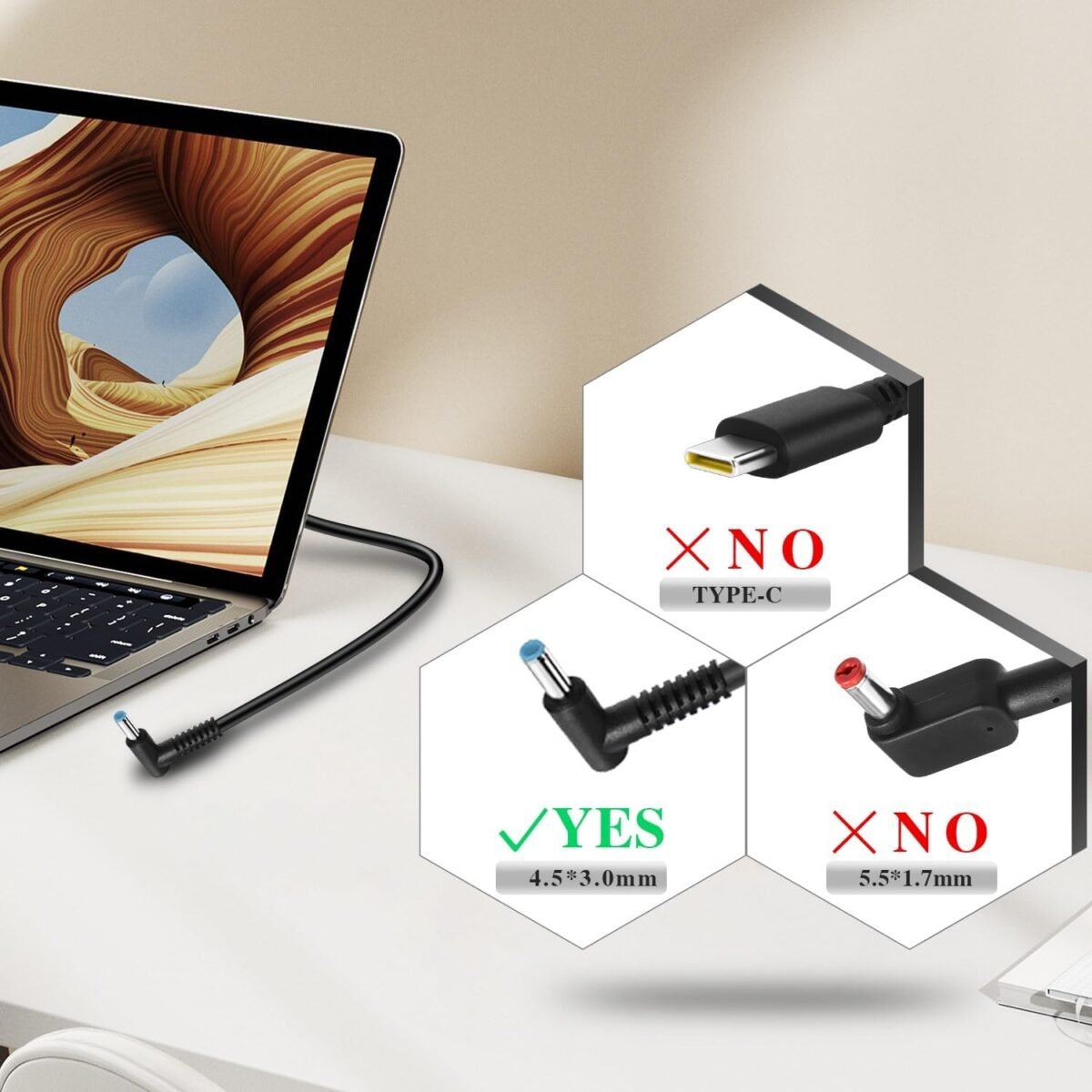 HSXIRQA 135W Laptop Charger/Power Cord Compatible with HP Spectre x360 15 16 Inch 15-df 15-dc 15-ch 15-EB 15t 16-f 16t Series Pavilion Gaming 17 15 Omen 15 17 Envy 14 15 17 - Image 5