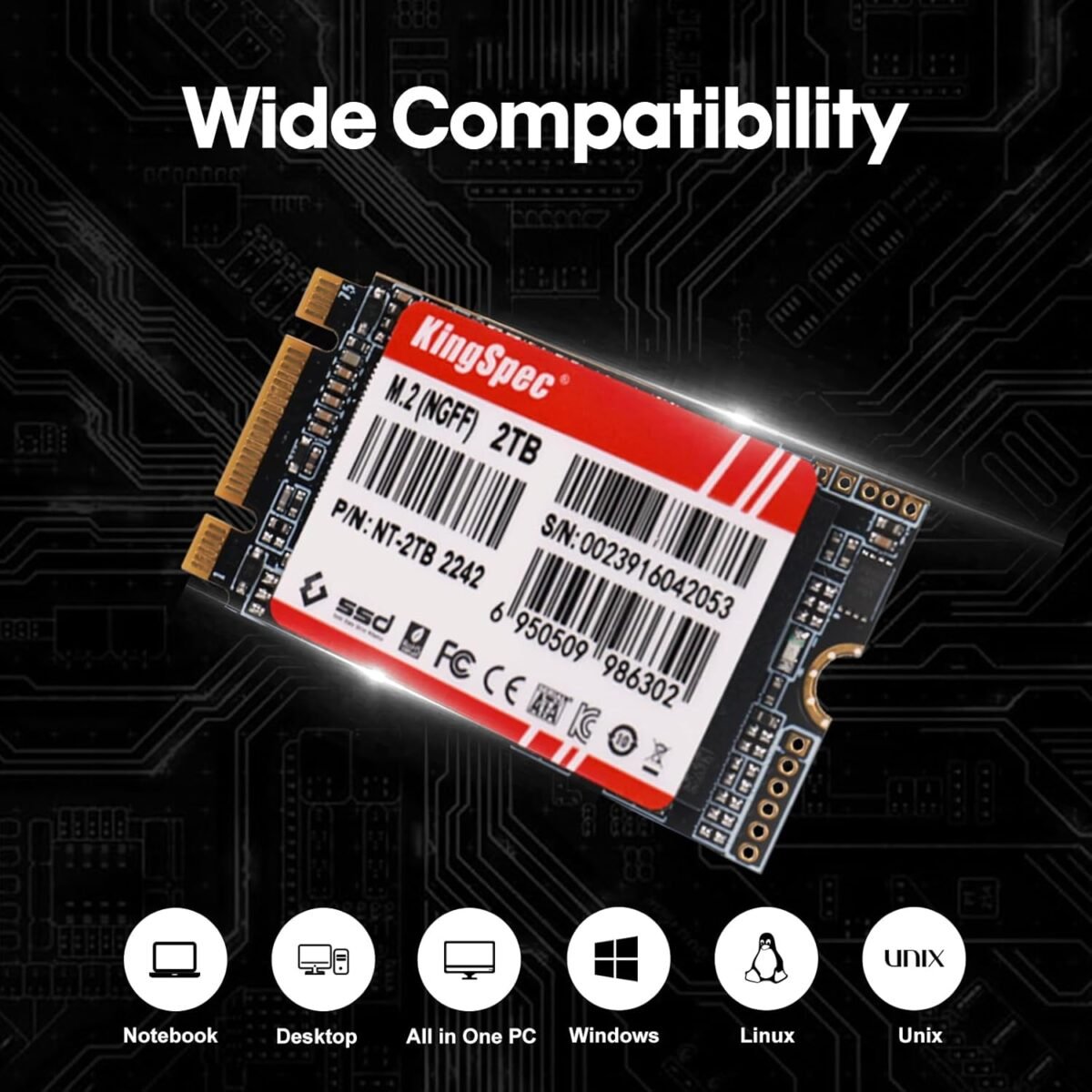 KingSpec NT Series 2TB M.2 2242 SATA SSD Not Compatible with NVMe Socket, Sata3 6Gb/s Internal SSD for Ultrabook & Laptop & Desktop - Image 6