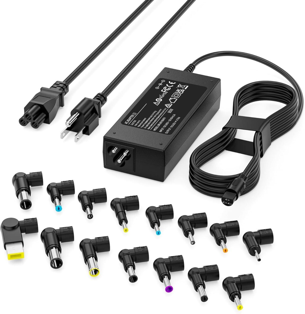 RicChic 90W Universal Power Supply Cord with 15 Tips Laptop Charger Compatible with HP Dell Asus Lenovo Acer Sony Gateway Notebook Ultrabook AC Adapter - Image 8