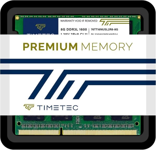 Timetec 16GB KIT(2x8GB) DDR3L/DDR3 2Rx8 Dual Rank 204 Pin SODIMM Laptop/Notebook RAM 1600MHz(DDR3L-1600) PC3L-12800 Non-ECC Unbuffered 1.35V/1.5V CL11